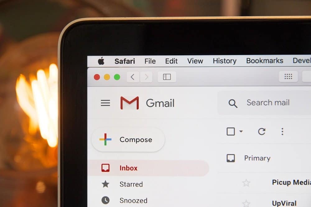 Gmail inbox on laptop screen to represent email monetization