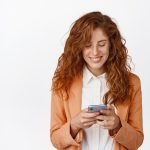 Best Digital Banking Platform with Zero Gimmicks – What Makes Vellis Different Businesswoman chatting on mobile phone, wearing suit. Female office worker using smartphone, smiling as looking at screen, white background