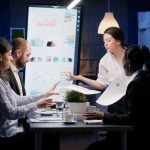Brand-Backed Pitching: Winning Investor Trust Through Strategic Storytelling Upset disappointed businesswoman entering in office meeting room late at night